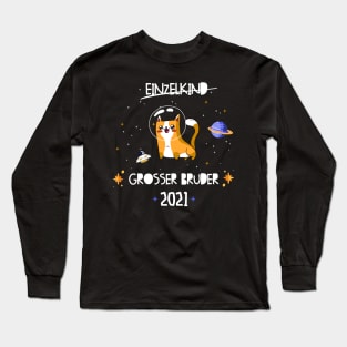 Großer Bruder 2021 Astronauten Katze Planeten Long Sleeve T-Shirt